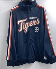 True Fan Mens Multicolor Detroit Tigers Baseball-MLB Track Jacket Size 2XL