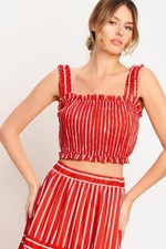 SUNSET STRIPE WOVEN TOP
