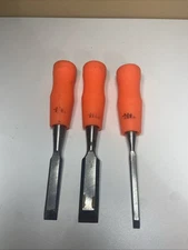 Lot Of 3 iit Wood Chisel Chisels 1/2, 3/4, 1/4