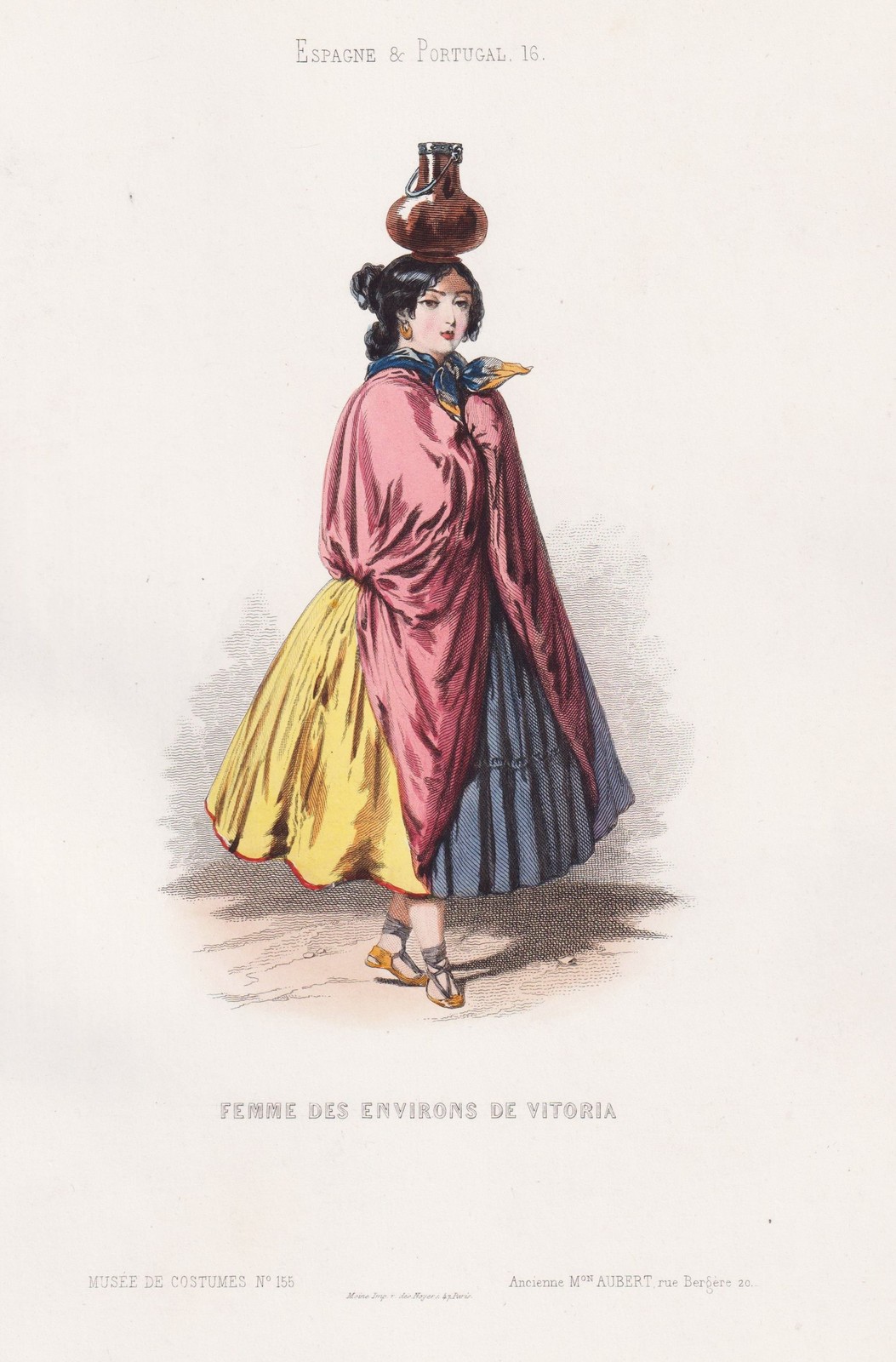 Vitoria-Gasteiz País Vasco España Traje Disfraces Litografía 1800