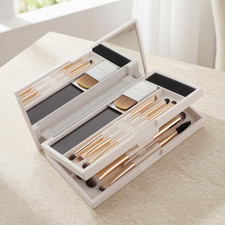 Portable Makeup Brush Set, Travel Essentials Beauty Kit with Mirror