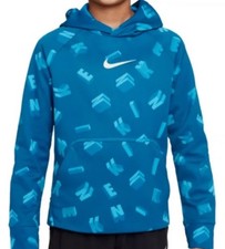 Nike Therma-fit Pullover Hoodie, Imperial Blue/Lime Ice Youth Large