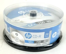 20 Disc Pack HP Blank CD-R 52x 700MB 80 minute CD’s Sealed 20 Discs