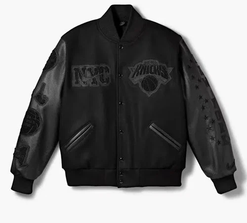 Nike New York Knicks NBA Champions 2025-2026 Varsity Leather Jacket XL - product listing photo