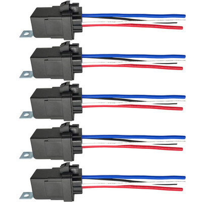 4-Pin 40/30AMP 12V DC Waterproof Relay with Heavy Duty Wires, SPST Automotive Re