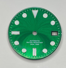 Green 28.5mm dial Swiss lume SKX Mod SUB Style For NH35A 7s26 3 o'clock position