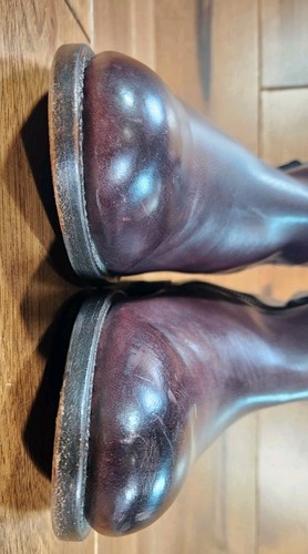 Frye Woman's Burgundy Cordavan Color Leather Tall Riding Boots Side Zip Size 8 B - Afbeelding 7 van 24