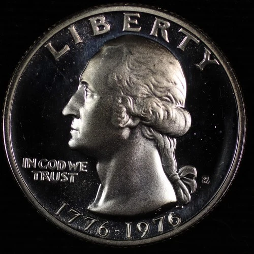 1976 S Washington Gem Proof 40 % Bicentennial Quarter. Lot # 9061-8-022