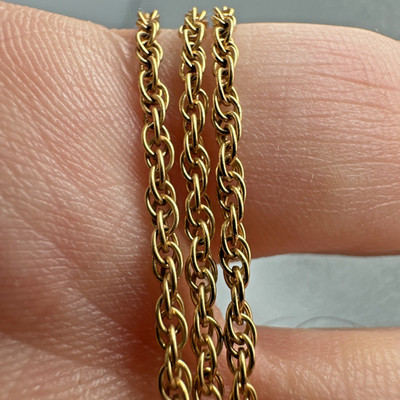 Vintage Gold Filled Layered Cable Rope Link Chain Necklace 18'' 1/20 12k GF