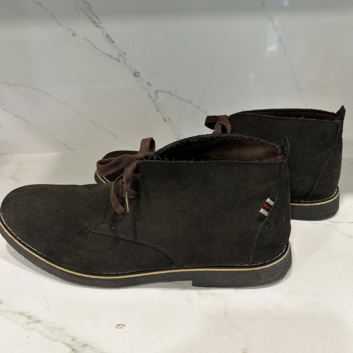 Alpargatus Men\'s Black Suede Leather Desert Boots Red Accent Size 43 Black Suede Desert Boots for Men for Sale | Shop New & Used  main image 2