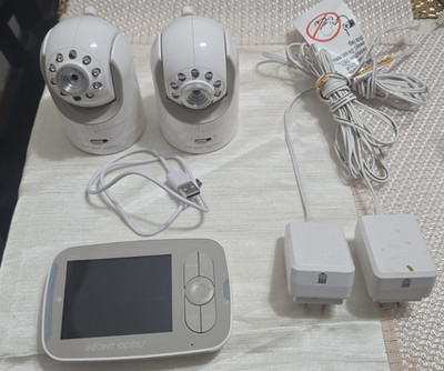 WORKING Infant Optics DXR-8  2 Cameras 1 BABY MONITOR w/ Cables in 