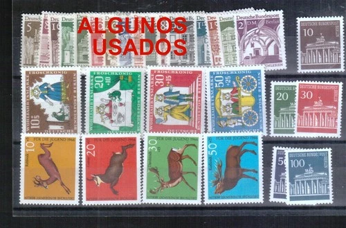 GERMANY BERLIN 1966 FULL YEAR NEW STAMPS 270-285 SOME IN USED
