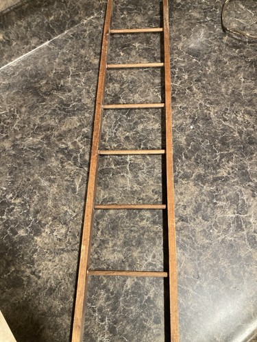 Vintage Wooden Bird Ladder 5x24 Inch 2 Foot Tall Toy Wood Wall Display