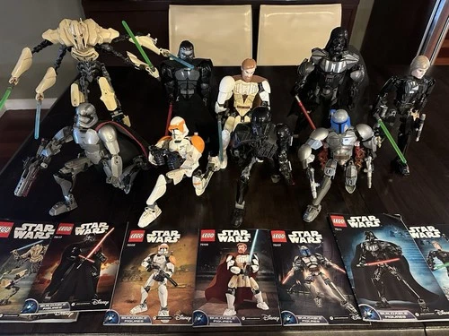 9 LEGO Star Wars Used buildable Figures With Instruction Manuals