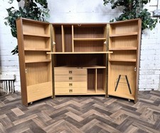 Vintage Mid-Century Mobel Magic Box Desk Bureau Home Office Teak & Beech Effect