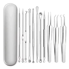 Acne Needle Blackhead Remover Pimple Blemish Comedone Extractor Tweezer Tool Kit
