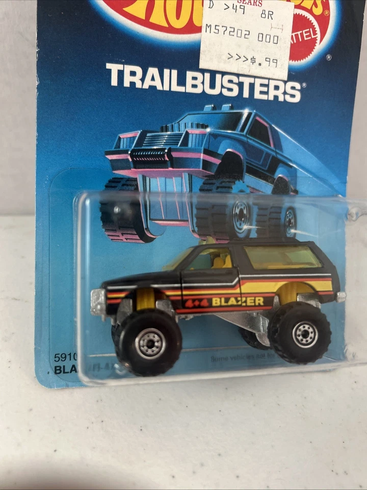 Винтажный 1986 Hot Wheels Trailbusters Chevy Blazer 4x4 как новый на картонке BA391 - Изображение 3 из 4
