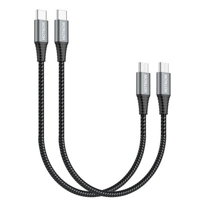 HOTNOW USB C auf Micro OTG Kabel 30cm 2er Pack, kurz 0,3m 30cm, schwarz
