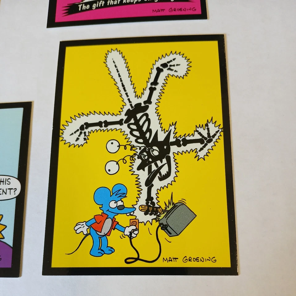 1993 Skybox Simpsons Glow In The Dark Cards Set of 4 Complete - Image 2 of 4