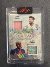 2026 Leaf Art Of Sport Lionel Messi, Lamine Yamal Dual Patch Silver Sparkle 1/6