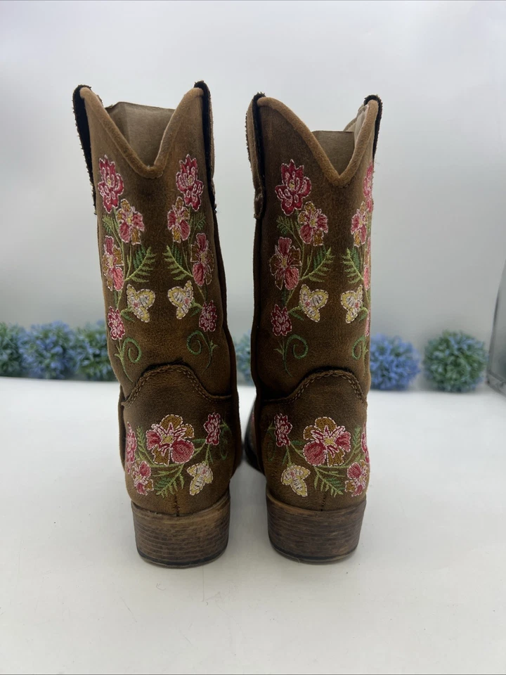 Roper Kids 10 码靴子花卉粉色/绿色/橙色 — 第 2/4 张图片