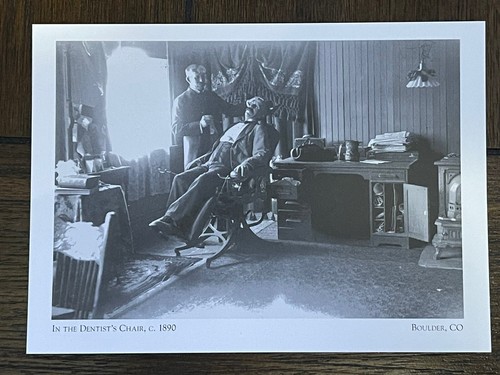POSTCARD- COLORADO, BOULDER 1859-1919- FRONTIER DENTISTRY, c. 1890 -REPRO - 第 1/2 張圖片
