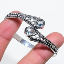 Alexandrite Gemstone Handmade 925 Sterling Silver Jewelry Adjustable Bangle