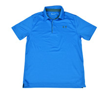 Under Armour Tech Polo Shirt Men's M Performance Blue Golf Loose Fit