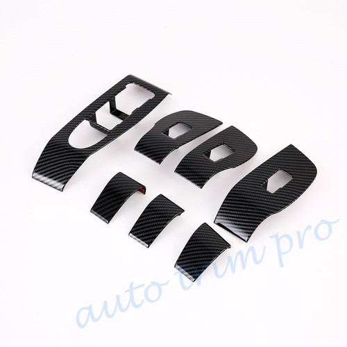 Carbon Fiber Door Armrest Lift Switch Panel Cover Trim For 2019-24 Mazda 3 Axela - Picture 5 of 8