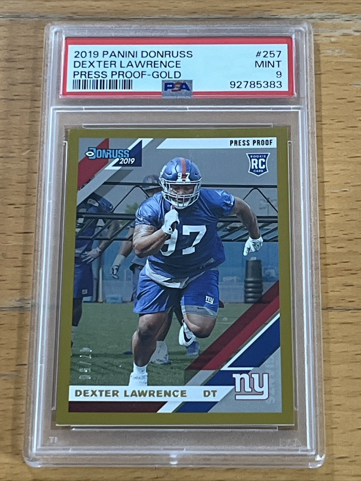Dexter Lawrence Panini Donruss #257 Press Proof-Gold