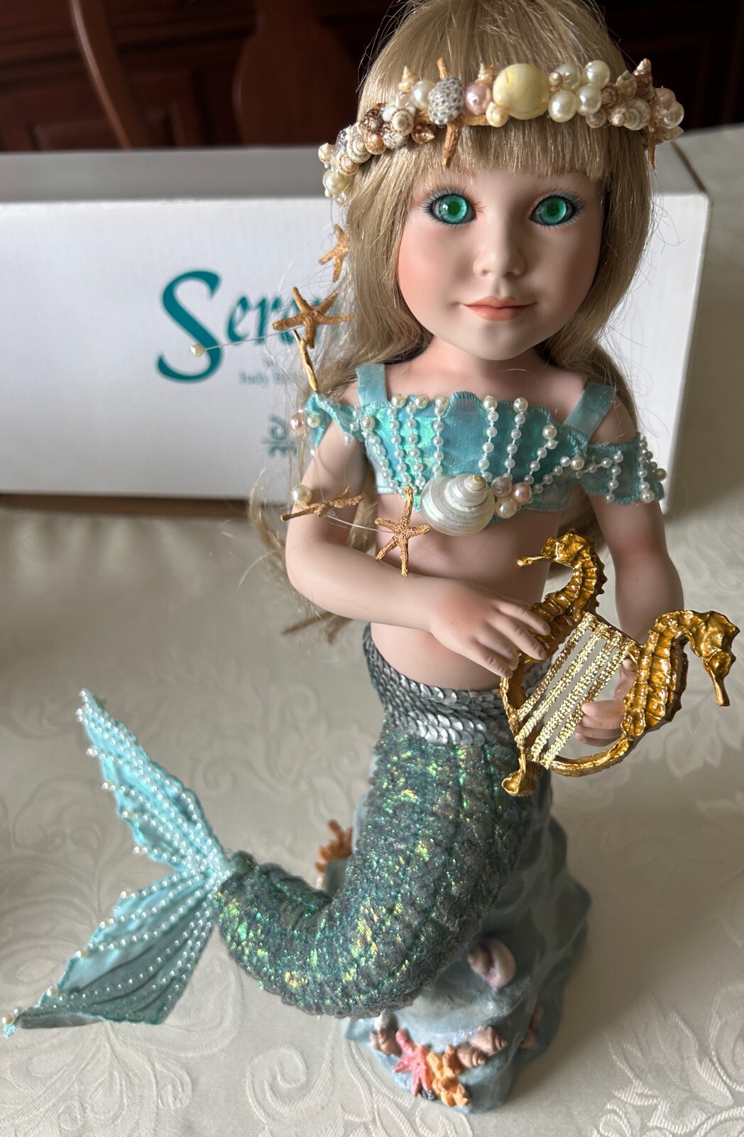 The Danbury Mint Serena by Judy Belle Mermaid Porcelain Doll with Stand |  eBay