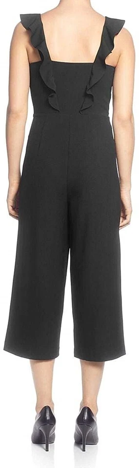 CATHERINE Catherine Malandrino 167774 Womens Crop Jumpsuit Solid Black Size 8 - Image 2 of 2