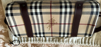 Burberry Nova Check/Haymarket Brown Barrel Coated Canvas Burberry Nova Check/Haymarket Brown Barrel Coated Canvas