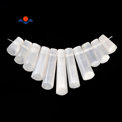 Perles à points de stick gradués en sélénite naturelle 17-40 mm 11 pièces/ensemble (17-40 mm) - Photo 1/2