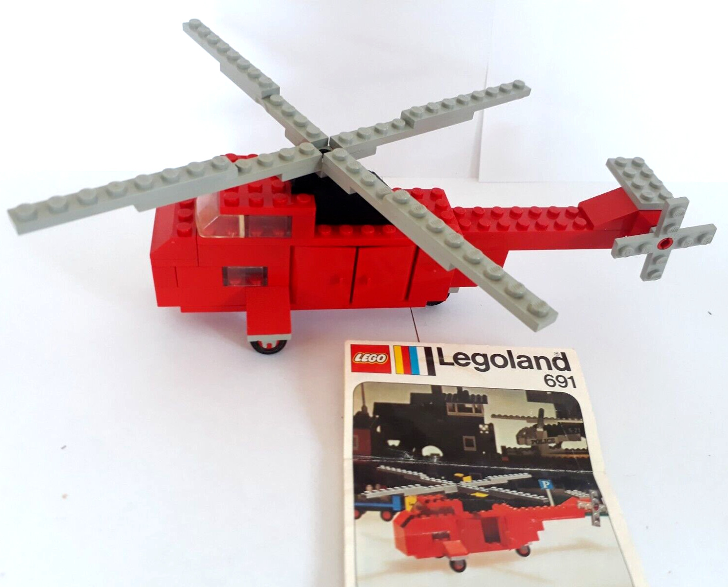 LEGO LEGOLAND CLASSIC SET 691  RESCUE HELICOPTER  WITH INSTRUCTIONS VINTAGE 1974