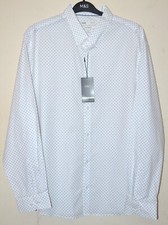 MENS M S COLLECTION SLIM FIT COTTON RICH SUN RAY PRINT SHIRT SIZE 4XL WHITE MIX