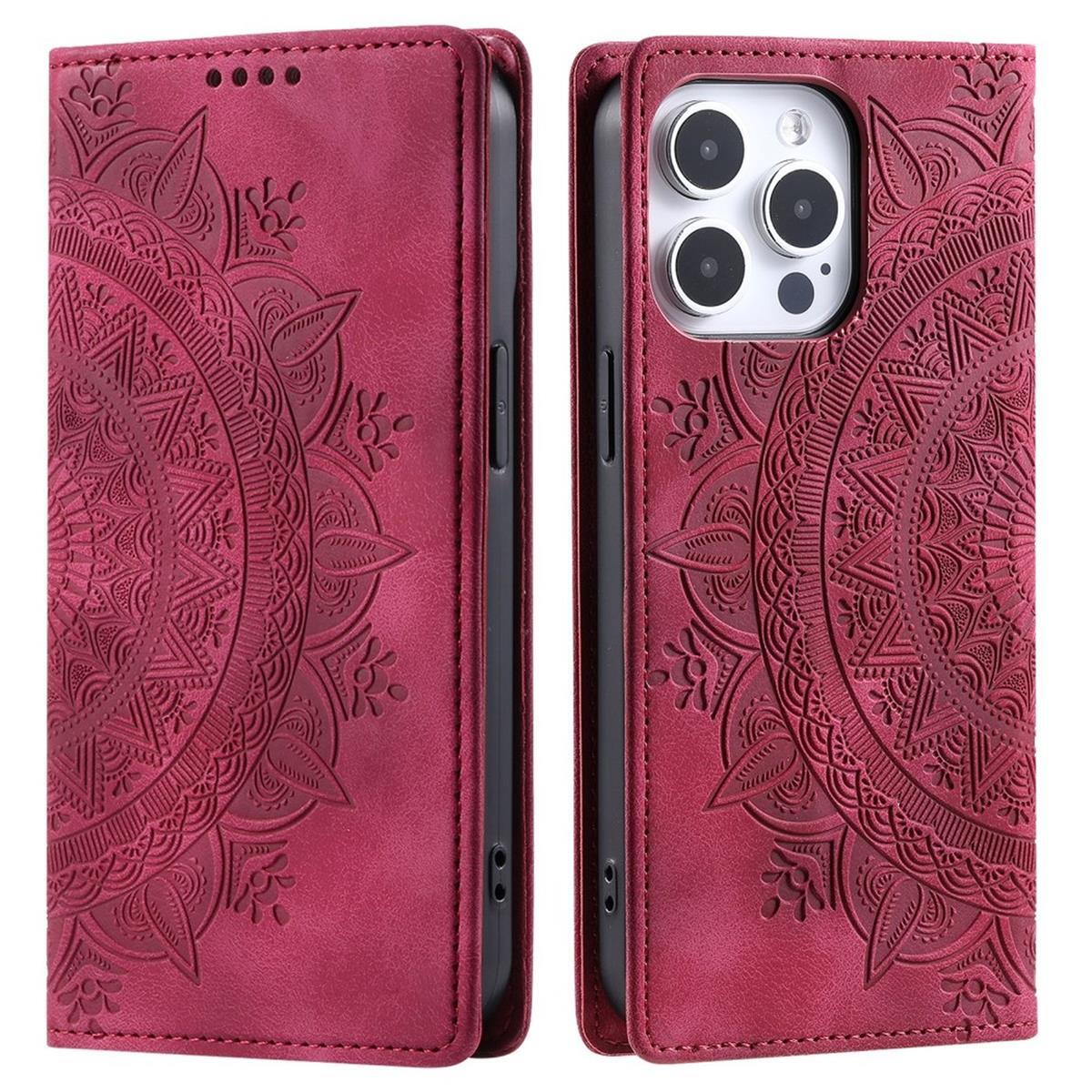 CoverKingz Klapphülle Für IPhone 14 Mit Mandala-Muster - Kunstleder-Case Mit Kartenfach, Standfunktion & Magnetverschluss