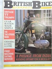 British Bike Magazine February 1989 Triumph Norton Ariel Velcette Indian B9733