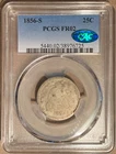 1856-S PCGS & CAC FR02 Liberty Seated Quarter 25c - San Francisco Mint