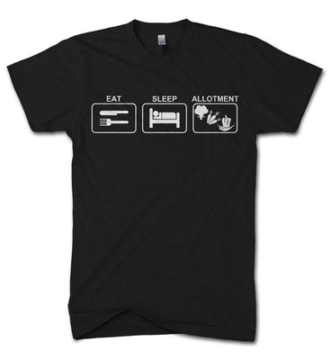 Essen Schlaf Kleingarten T-Shirt Herren Damen Kinder Gartenarbeit Gärtner Pflanzen Geschenk 