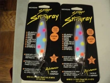 2 - MICHIGAN STINGER STINGRAY SPOONS (CONFUSED UV) NIP