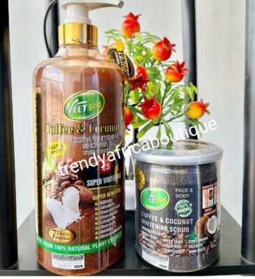 2pcs Special Veetgold Coffee  & Coconut Body Corrector Shower Gel + SCRUB . 
