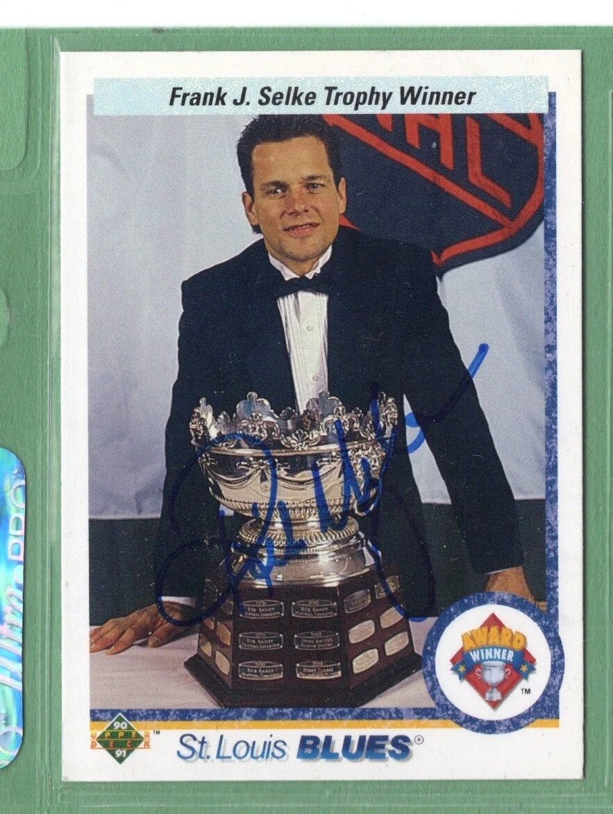 1990-91 Upper Deck Hockey *SIGNED* ~ Card #208 ~ Rick Meagher ~ Blues