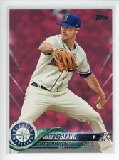 2018 Topps Update  Mother's Day Hot Pink #US123 Wade LeBlanc Mariners /50