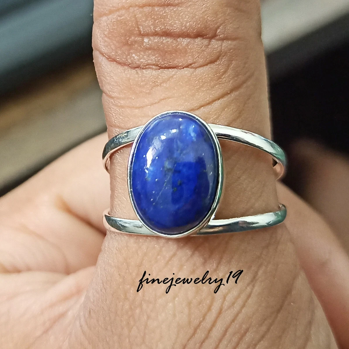 Silver on sale lapis ring