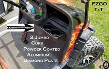 Ezgo Txt 2 Jumbo Cup Holder Powder Coated Aluminum Diamond Plate Drink Holder