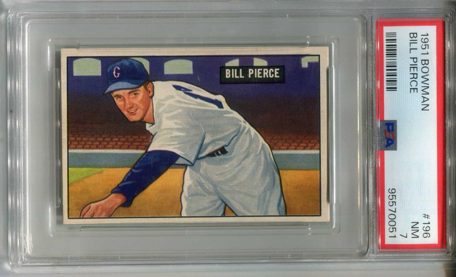 1951 Bowman #196 Bill Pierce PSA 7 NM Chicago White Sox
