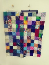Made With LOVE 34x40" Lap Quilt Baby Quilt Multi-Color Handmade Cotton NEW