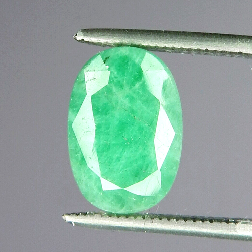4ct Unheated Green Emerald Translucent Natural Earth Mined Faceted Oval Zambia - Picture 2 of 7