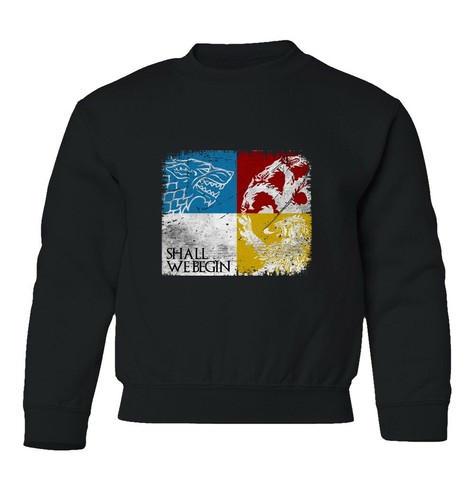 Shall We Begin Thrones GOT Jon Snow Targaryen Best Series Youth Crewneck Sweater - Picture 2 of 5